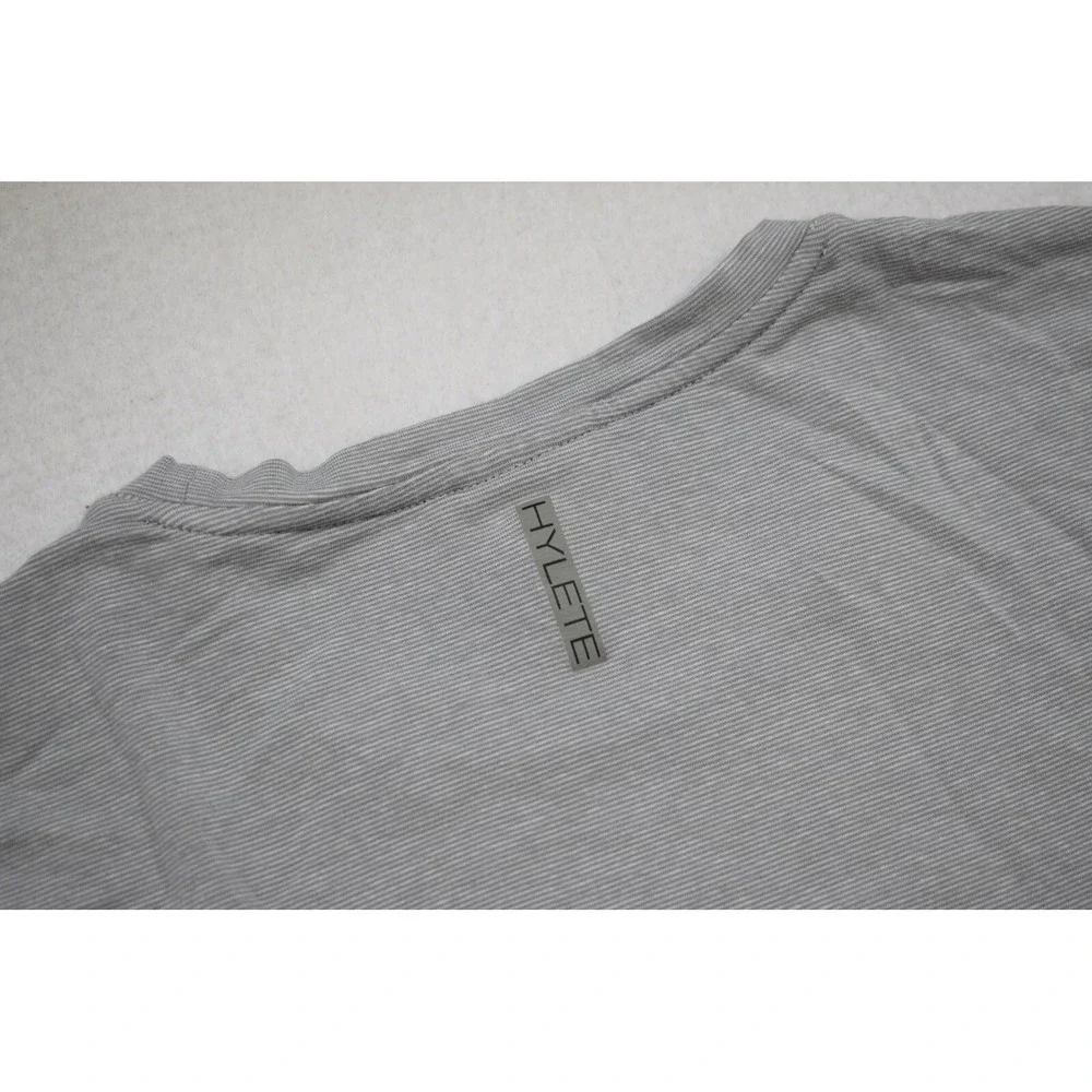 Hylete Gym Shirt Performance Bamboo Rayon Stretch Gray Short‎ Sleeve Mens Large